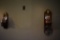 Two Wall Mounted Plant Holders with Glass Humming Bird Painting