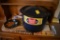 Utility Cooking Pot with heat pads wooden dish and wall decoration
