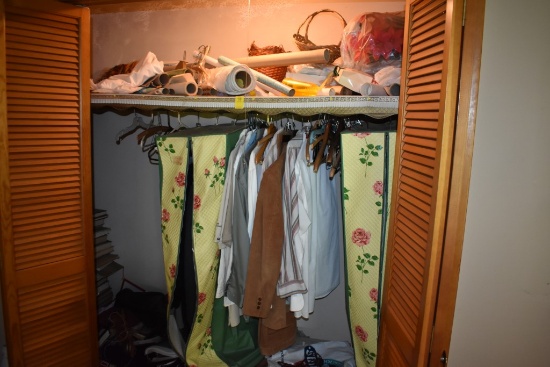 Closet of contents including books clothes