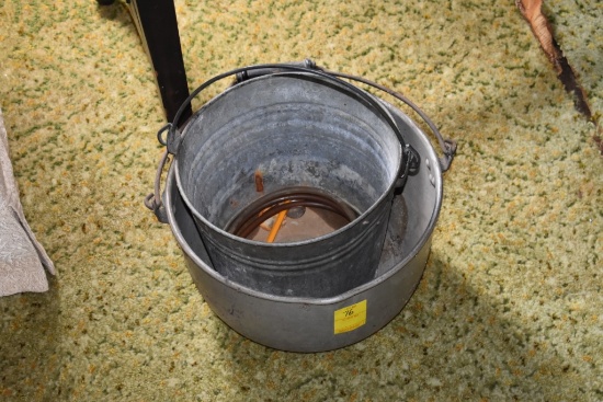 Metal Pail and Metal Pot both with handles