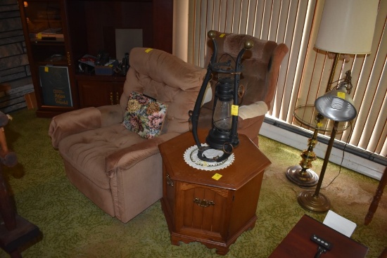 Two Recliner Chairs with Hexagon Table