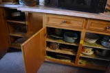 3 cupboards of pots and pans