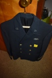 3 US adult Naval Coats and One Smaller Naval Pullover that looks like lit could be a child's