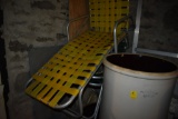 Old Nail Keg and two Camping chairs and Crock That has big hole in bottom