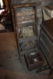 4' Wooden step Ladder with Laundry Bag and Milk Crate