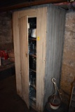 Antique Jelly Cabinet with contents of mostly empty Jars