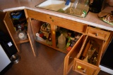 Contents of under the sink and 3 drawers of misc cooking and cleaning items