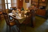 Dining Table with table cloth and 6 Dining Chairs