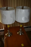 Two Lamps with Stainless Style Stands