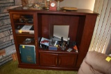 Mahogany Colored Wooden Entertainment Stand