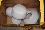 Box of Vintage Glass Lamp Shades