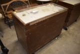 Wooden Rolling Display Case with Plexiglass Flip open Top