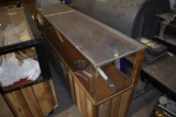 Display Case with Glass sides and Plexiglass Top with sliding wooden back doors