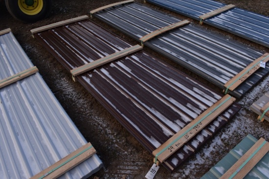 29 10' Sections of Brown Corrugated Metal Paneling