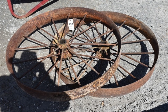 2 Vintage Steel Wheels