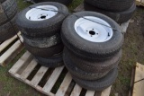8 TowMaster ST175/80D13 Tires on 4 Lug Rims
