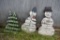 2 Wooden Snowmen and 2 Christmas Trees