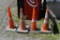 4 Construction Cones and 2 Step Stool