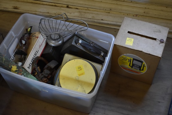 Plastic Tote of Vintage Items