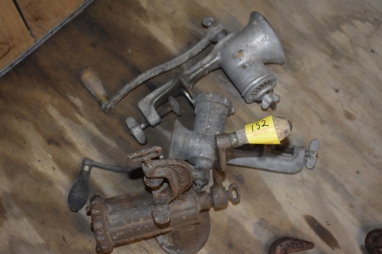 3 Vintage Meat Grinders