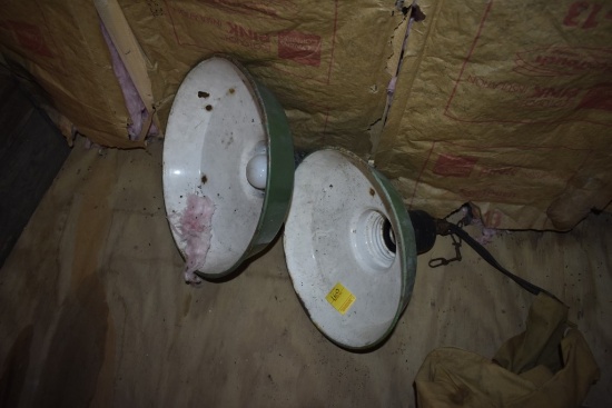 2 Vintage Metal Lamp Shades