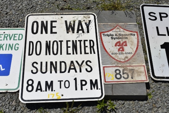 One Way and AAA Security Systems Sign