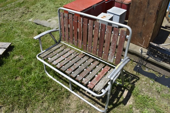 Vintage Aluminum Folding 42" Bench