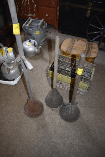 3 Vintage Butter Churn Churners