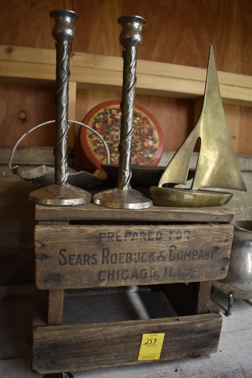 Sears Roebuck Stool with Misc Vintage Metal