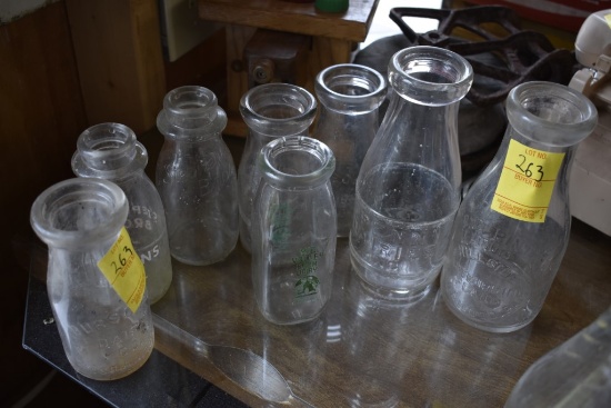 6 Creamer Bottles and 2 Milk Bottles