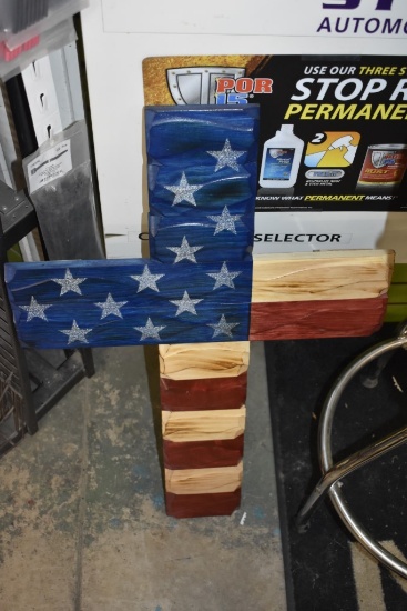 Grain to Glory American Flag Cross