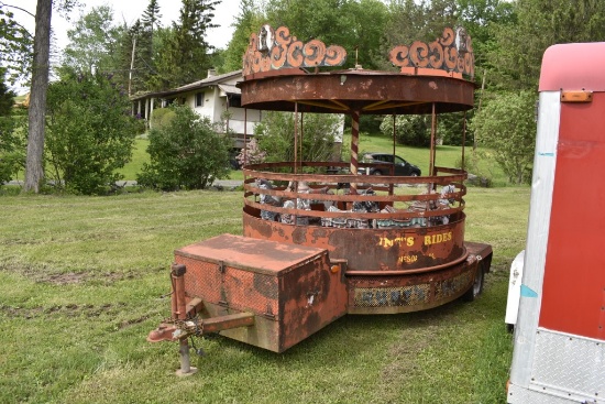 Vintage 9 Horse Carousel Trailer