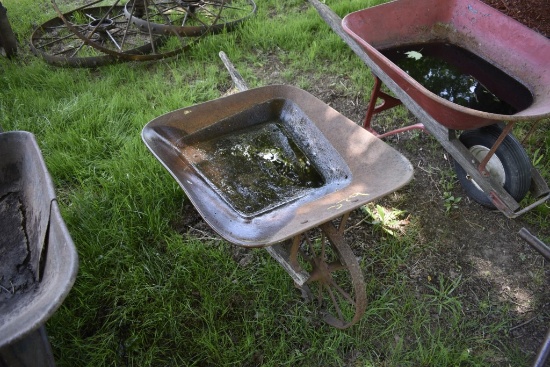 Vintage Steel Wheel  Barrow