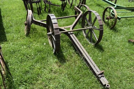 Wagon Tongue with Wheels and 2 30" Steel Wheels on Axle