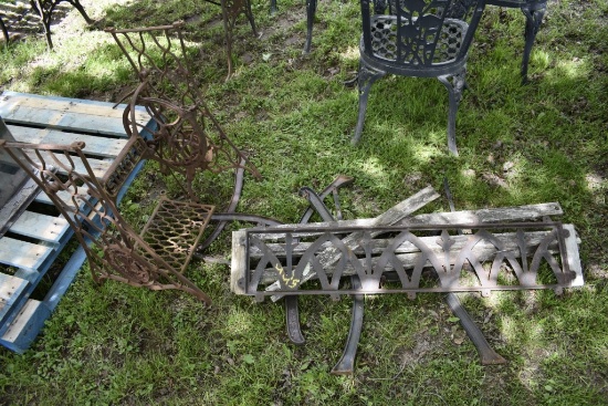 Singer Sewing Machine Stand and Metal Bench Parts