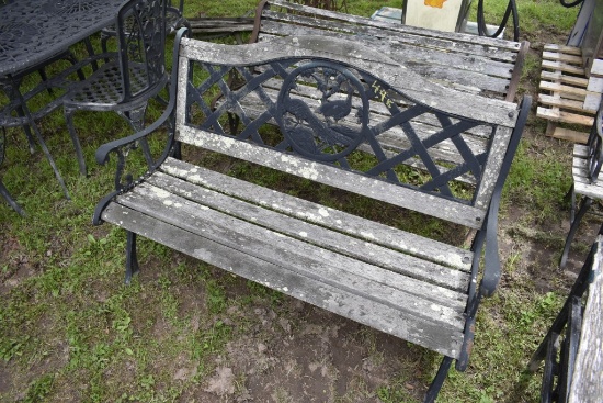 48" Cast Iron Wood Park Bench