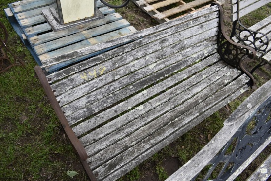 48" Cast Iron Wood Park Bench
