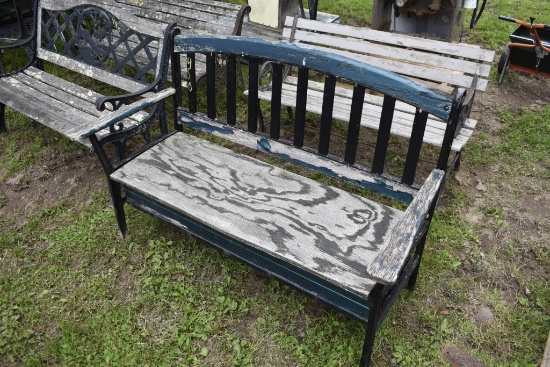 52" Cast Iron Wood Park Bench