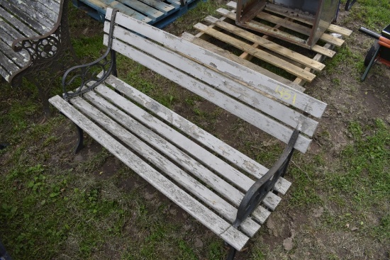 48" Cast Iron Wood Park Bench