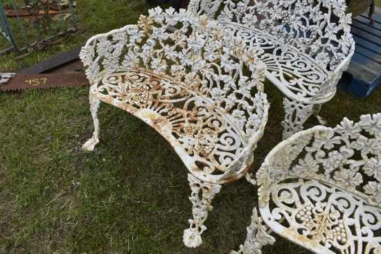 Vintage 38" Cast Iron Bench