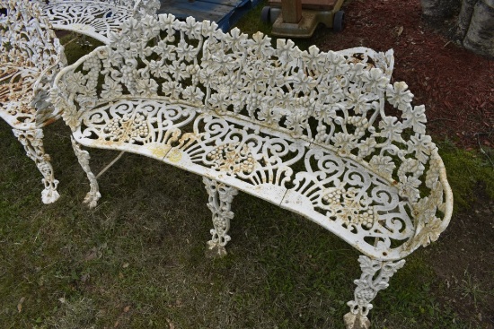 Vintage 55" Cast Iron Bench