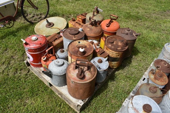 Pallet of Oil and Fuel Cans
