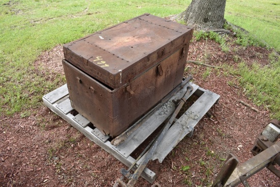 John Deere Running Gear and Metal Chest