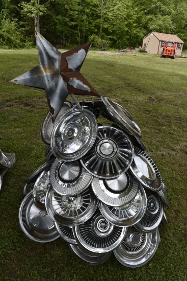 Hub Cap Christmas Tree