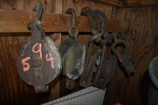 5 Vintage Pulleys