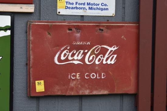 Drink Coca-Cola Ice Cold Machine Part Sign