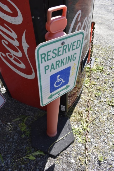 Reserved Parking Sign on Safety Pylon