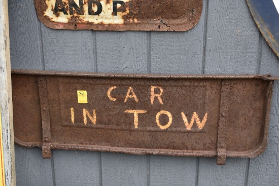 Car In Tow Tailgate Sign