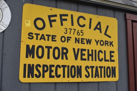 Official State of New York Motor Vehicle Inspection Sign