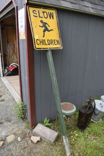 Slow Children Sign on Post